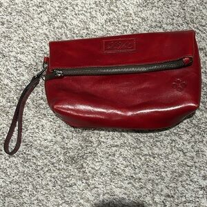 Patricia Nash Berry Red Leather Wristlet